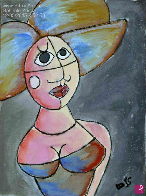 quadri in vendita online - FIGURA IN ROSA