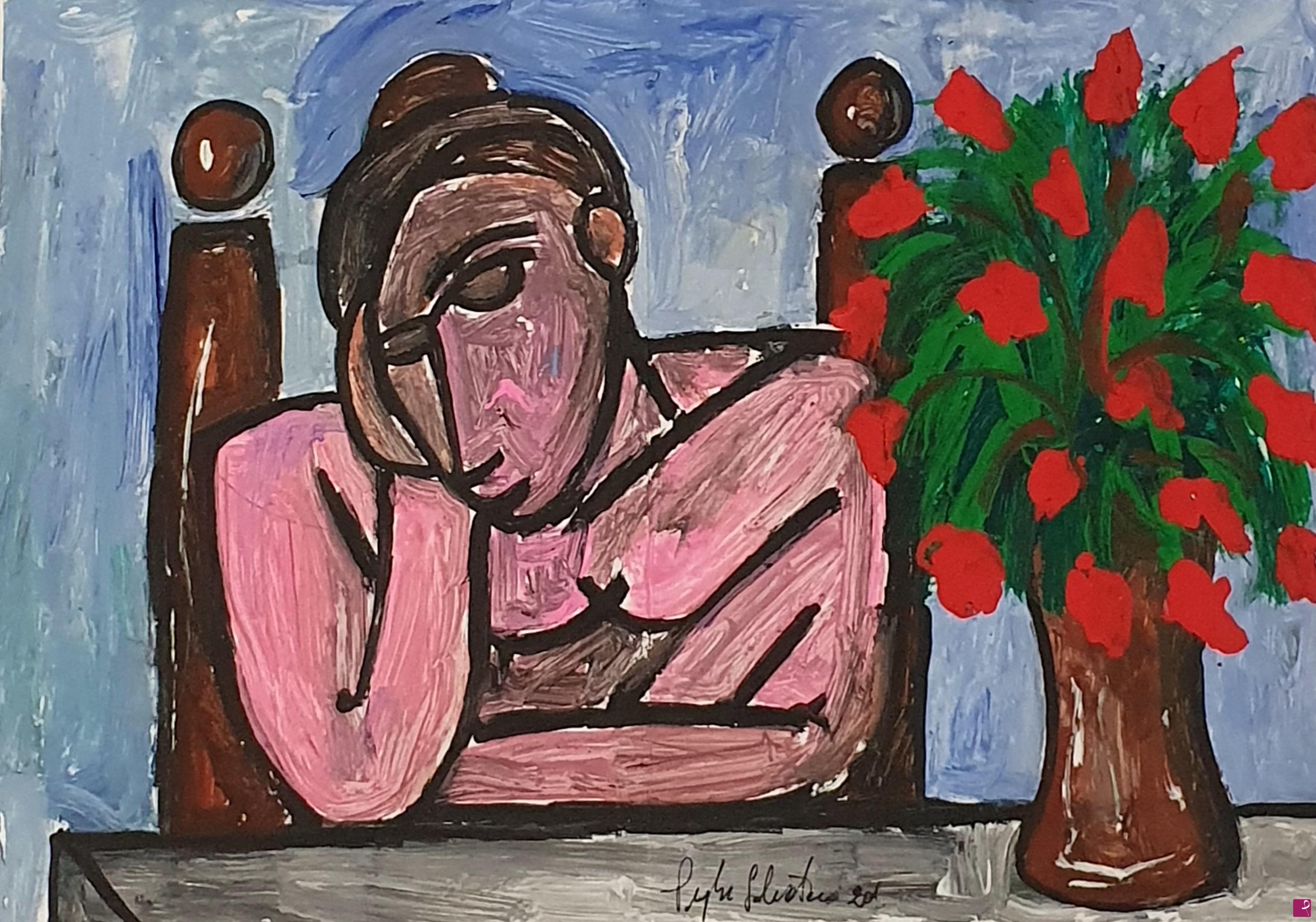 quadri in vendita online - Figura nello spazio...fiori alieni