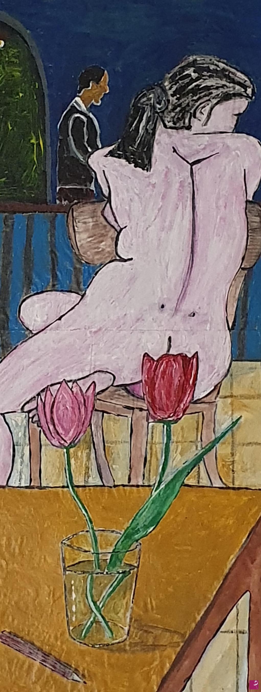quadri in vendita online - Figura nello spazio...fiori alieni