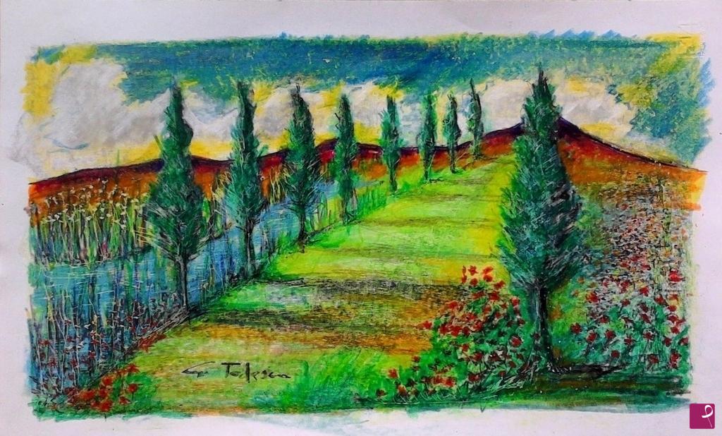 quadri in vendita online - "Filari di Pini "