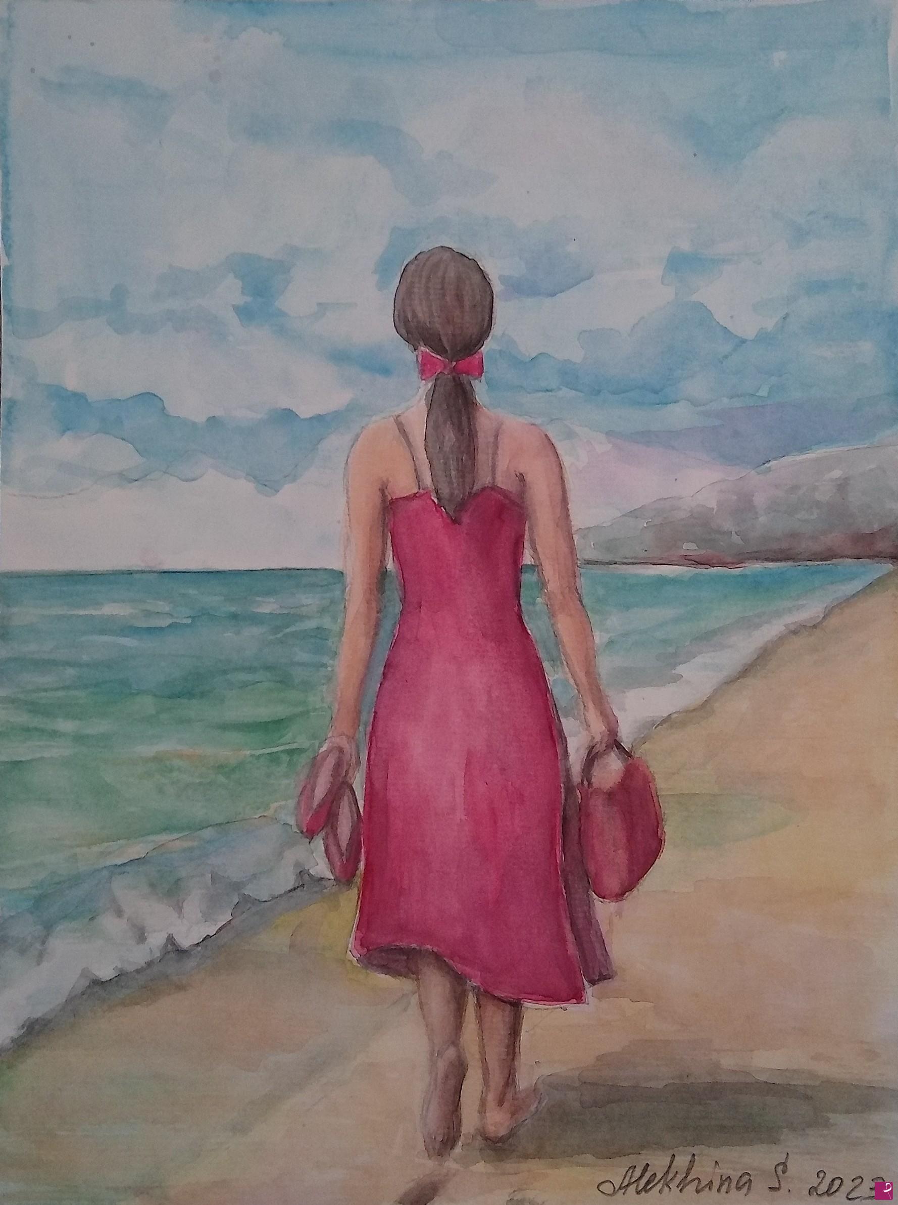quadri in vendita online - Finalmente sto al mare.