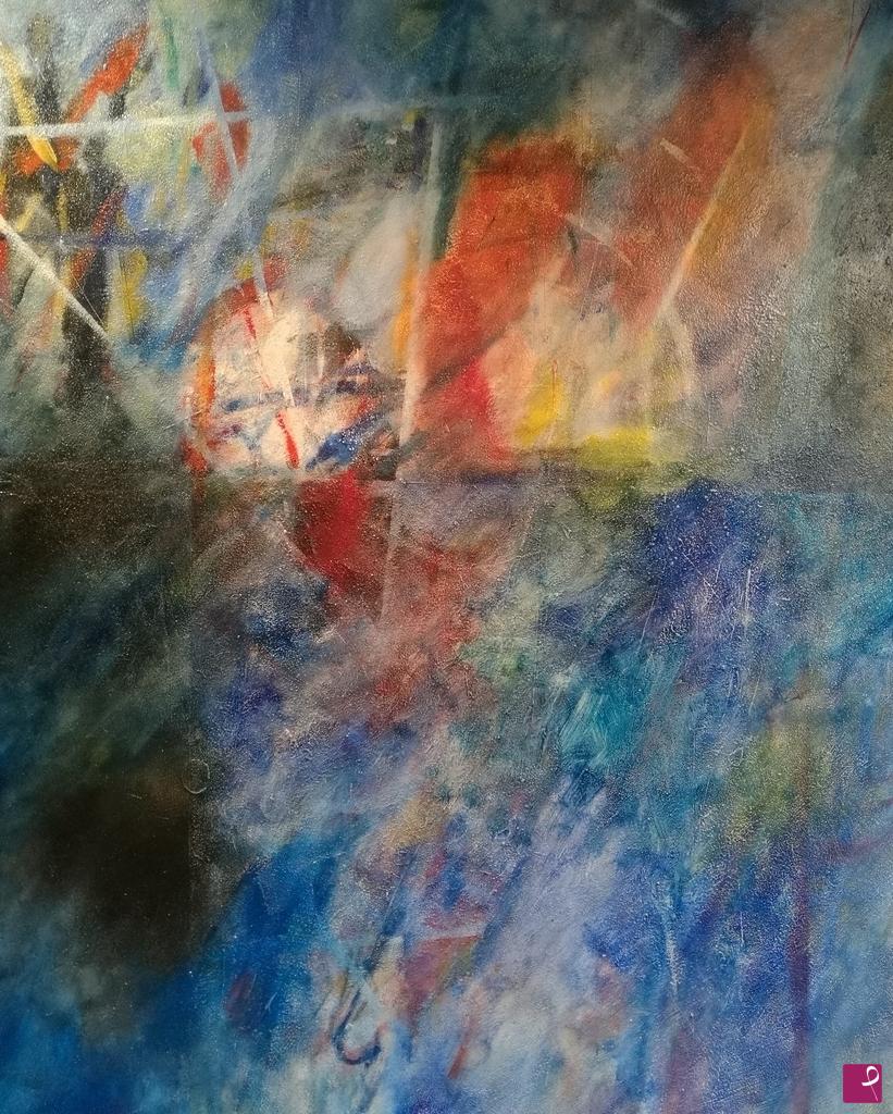 quadri in vendita online - Fine  di un giorno d'estate - Olio su superficie intonacata 100 x 120__