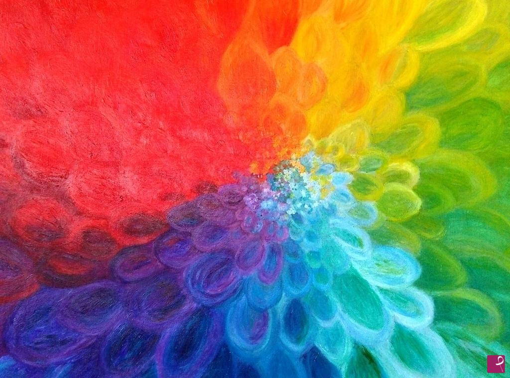 quadri in vendita online - FIORE ARCOBALENO