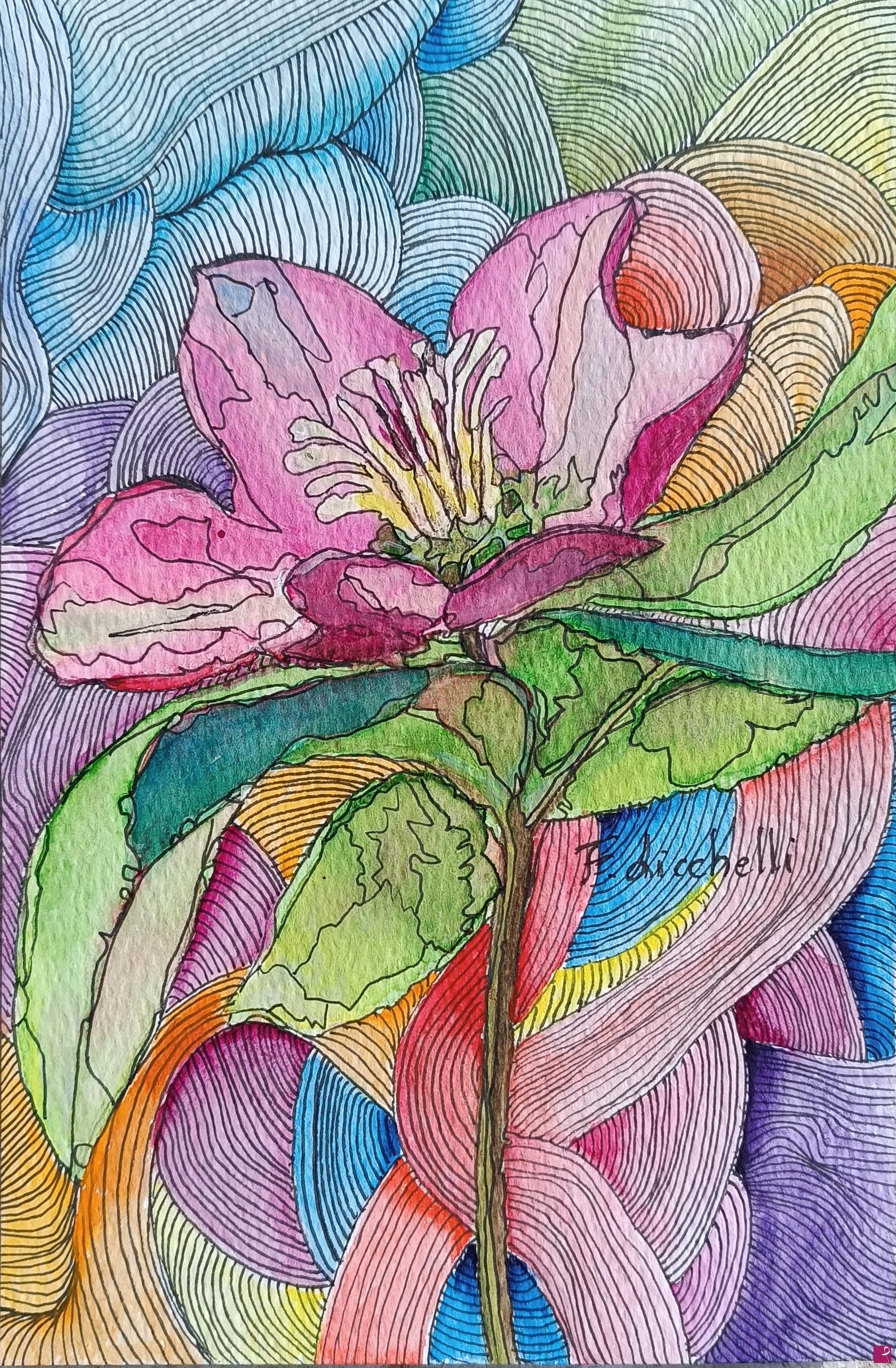 quadri in vendita online - Fiore rosa
