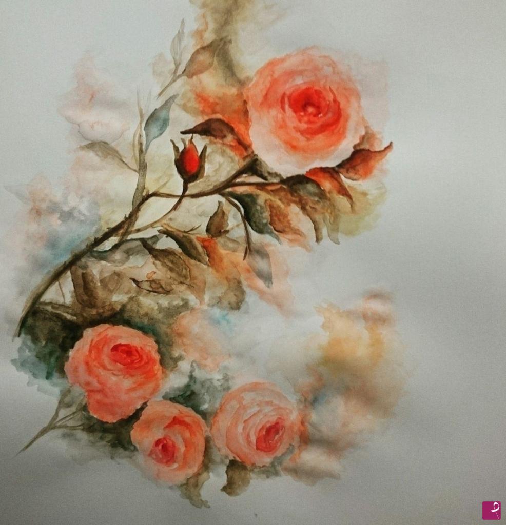 Disponibile Quadro Fiore Rose Mansoureh Salati Pitturiamo