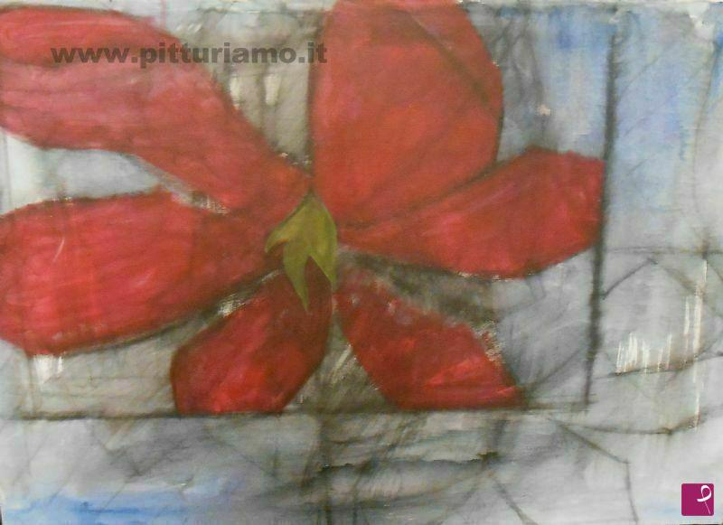 quadri in vendita online - Fiore rosso