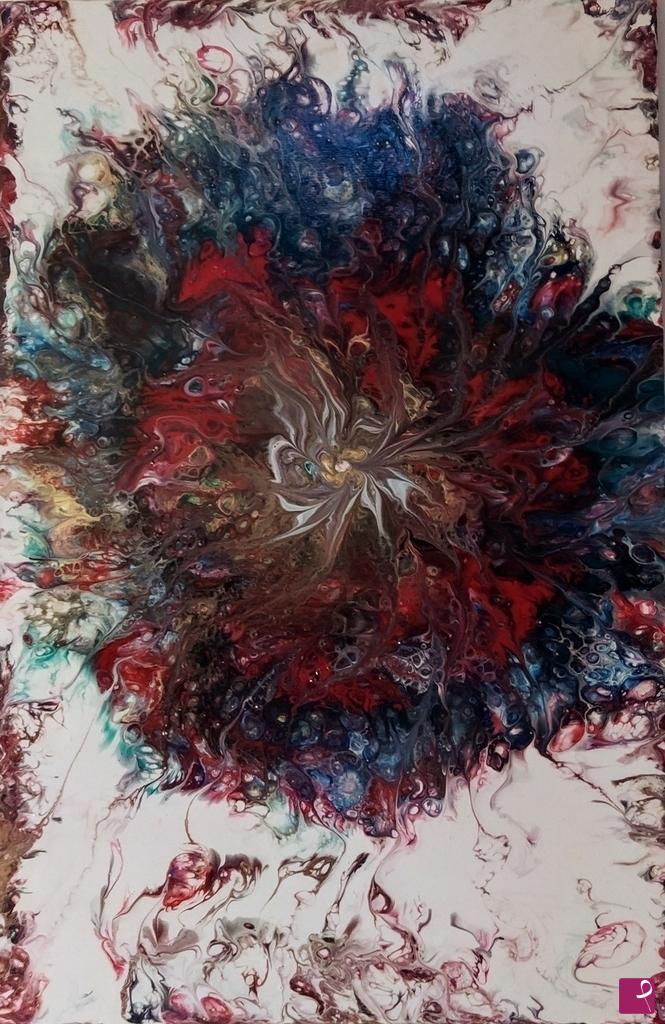 quadri in vendita online - Fiore rosso-blu