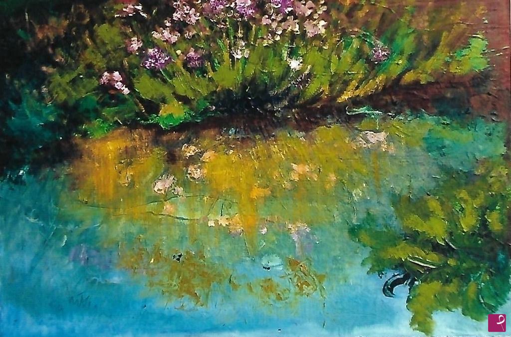 quadri in vendita online - Fiori allo specchio