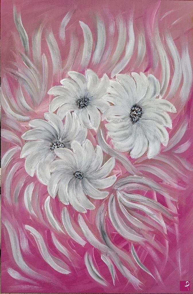 quadri in vendita online - Fiori bianchi