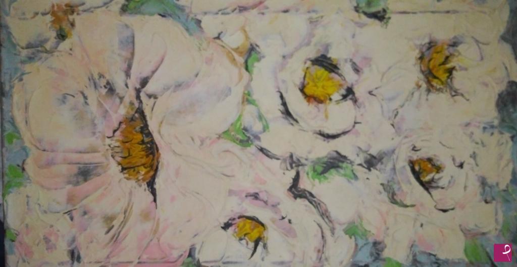 quadri in vendita online - Fiori bianchi per tè
