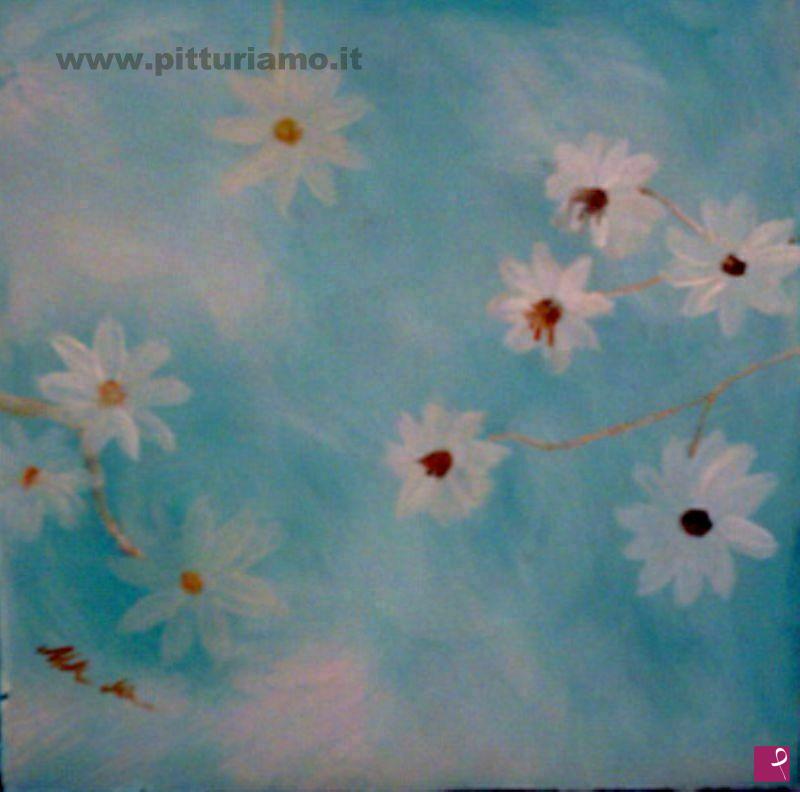 quadri in vendita online - fiori bianchi su cielo