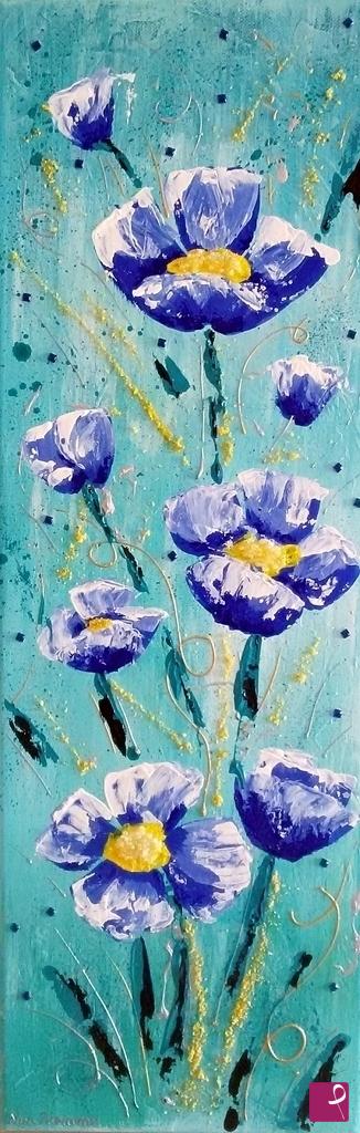 quadri in vendita online - Fiori blu 