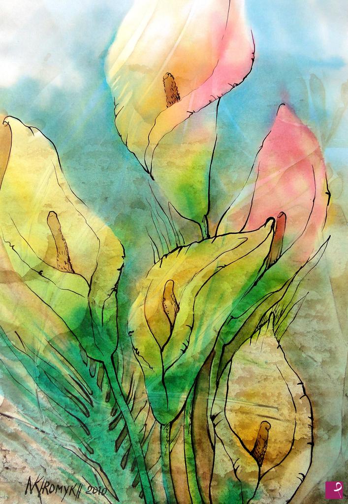 quadri in vendita online - Fiori calla
