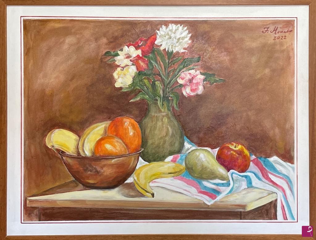 quadri in vendita online - Fiori con frutta