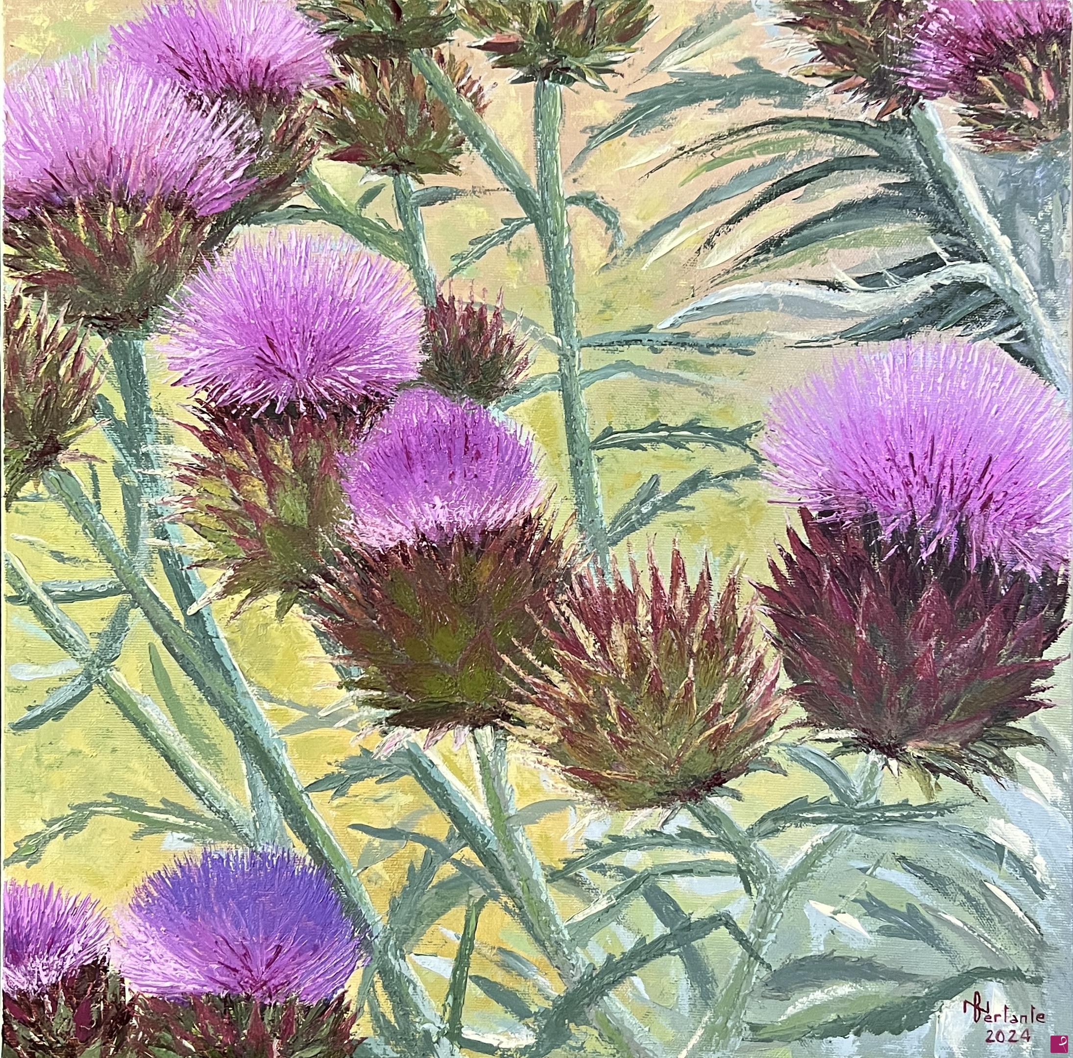quadri in vendita online - Fiori di carciofo