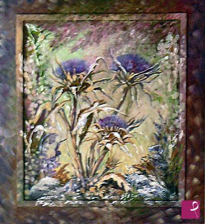 quadri in vendita online - Fiori di cardo