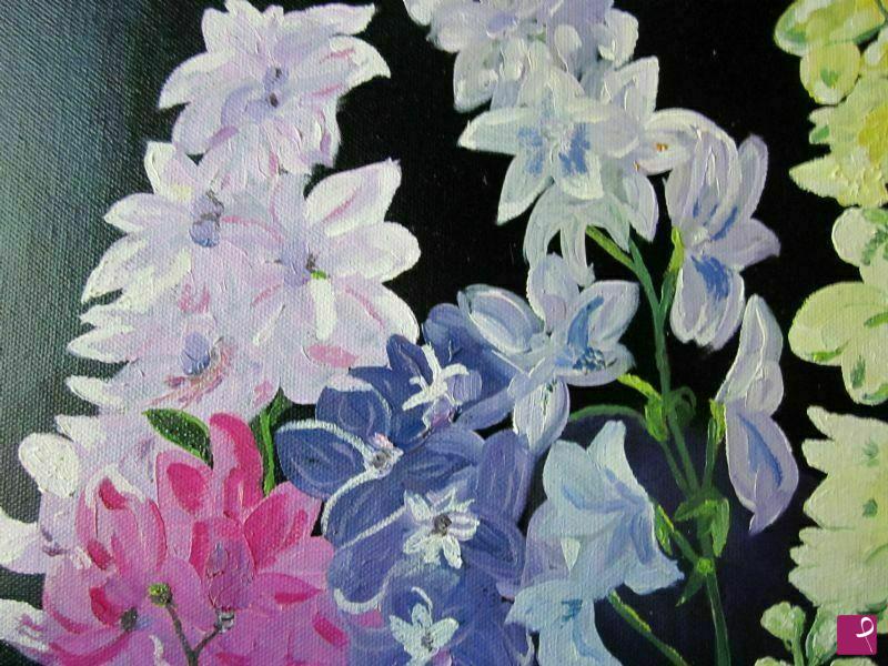 quadri in vendita online - fiori di delphinium