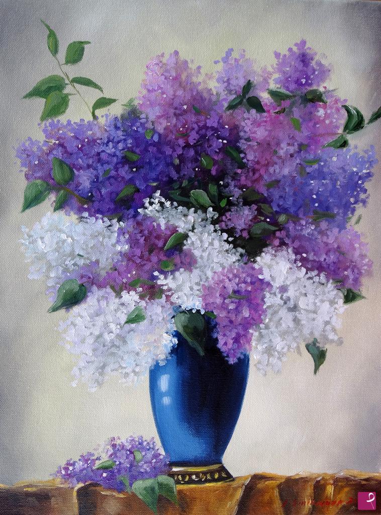 quadri in vendita online - Fiori di lilla