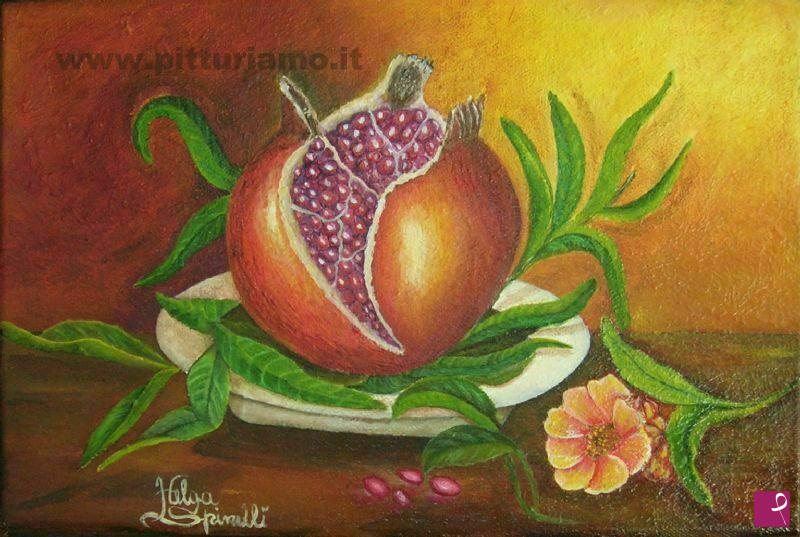 quadri in vendita online - fiori di melograno