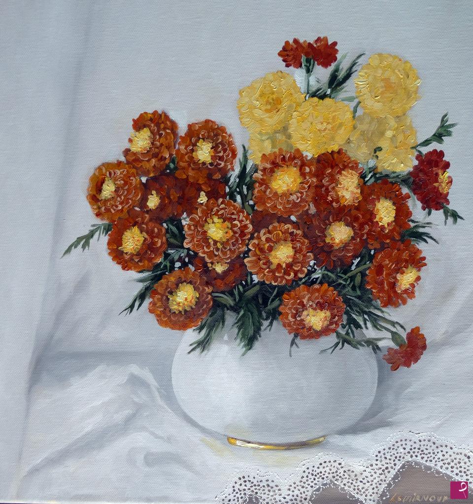 quadri in vendita online - Fiori di Tagetes