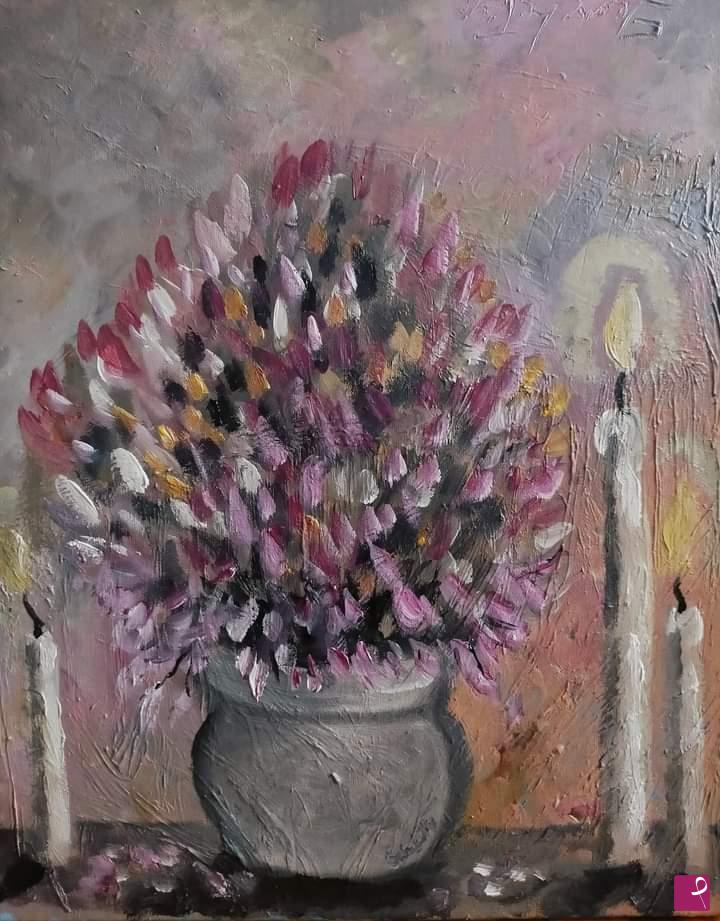 quadri in vendita online - Fiori d'inverno - acrilico su tela 30x40