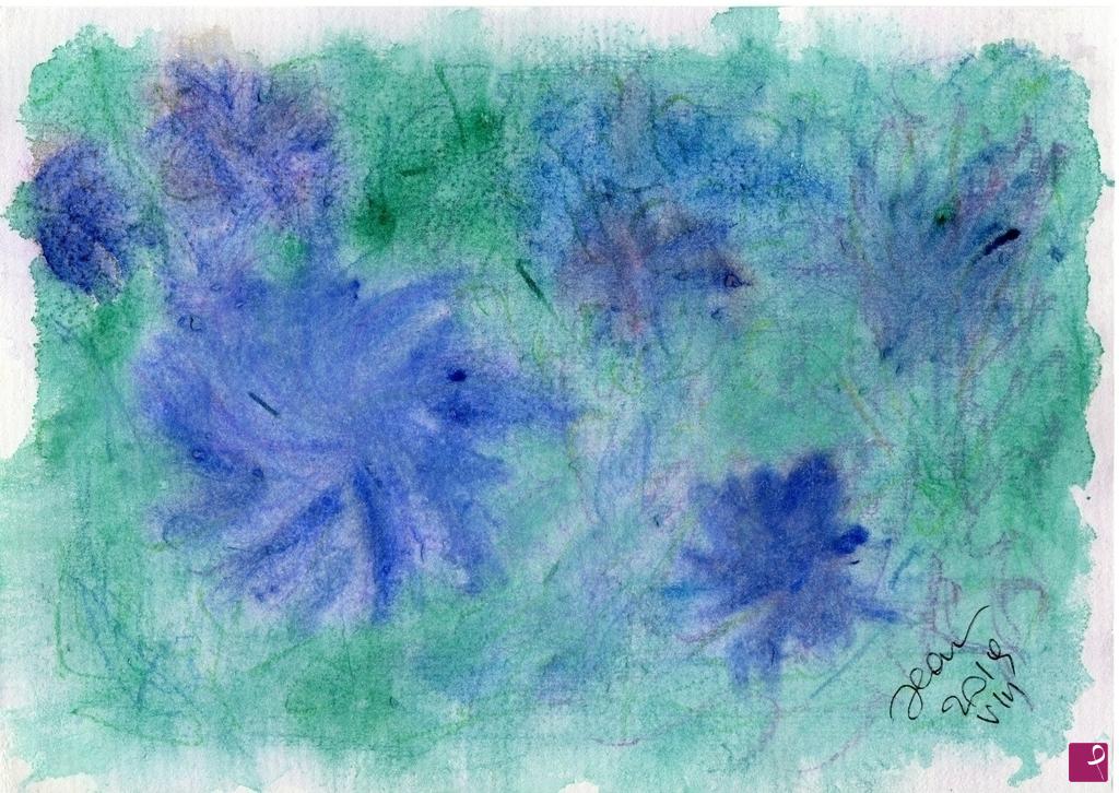 quadri in vendita online - fiori in blu