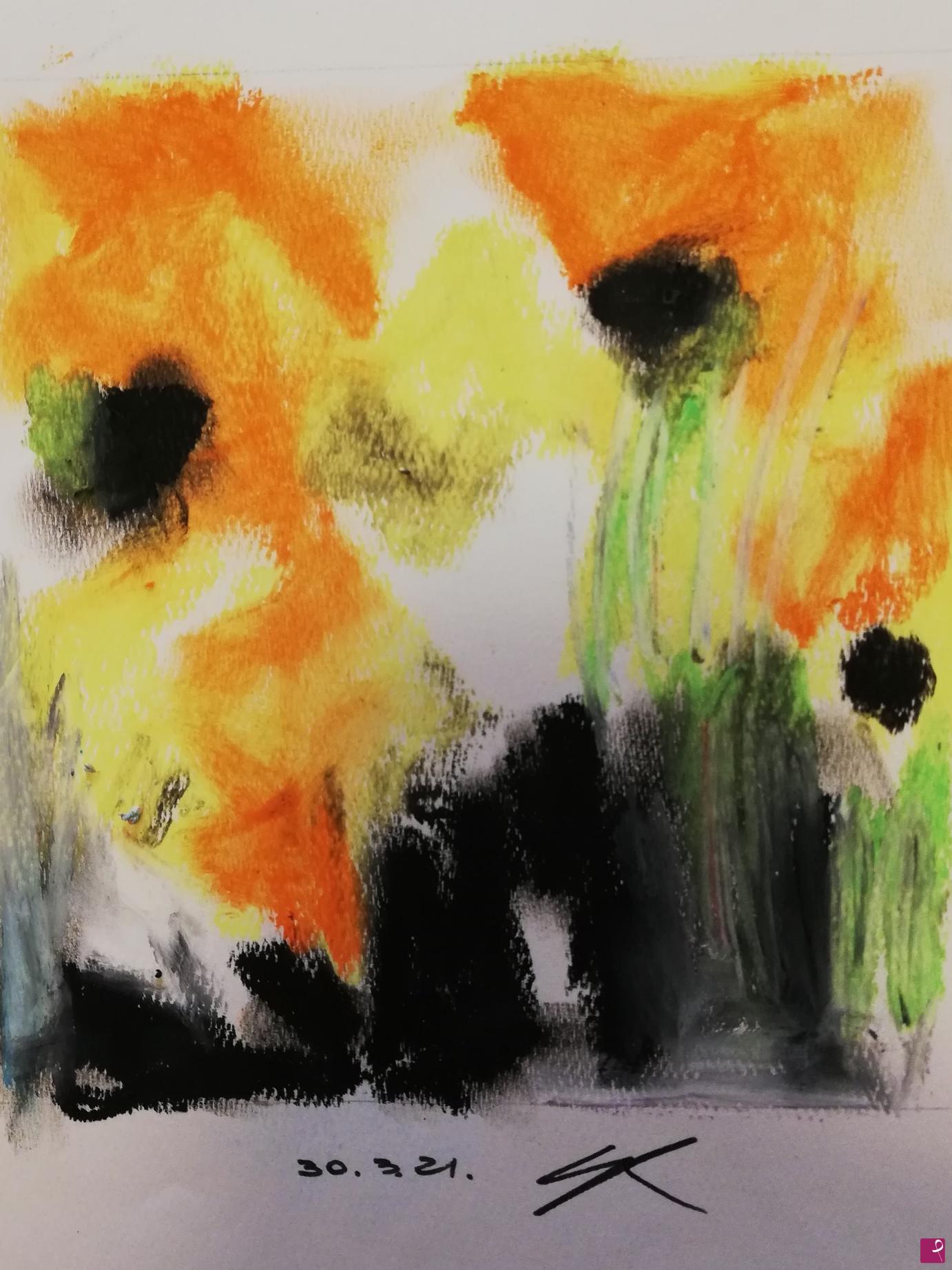 quadri in vendita online - Fiori in giallo