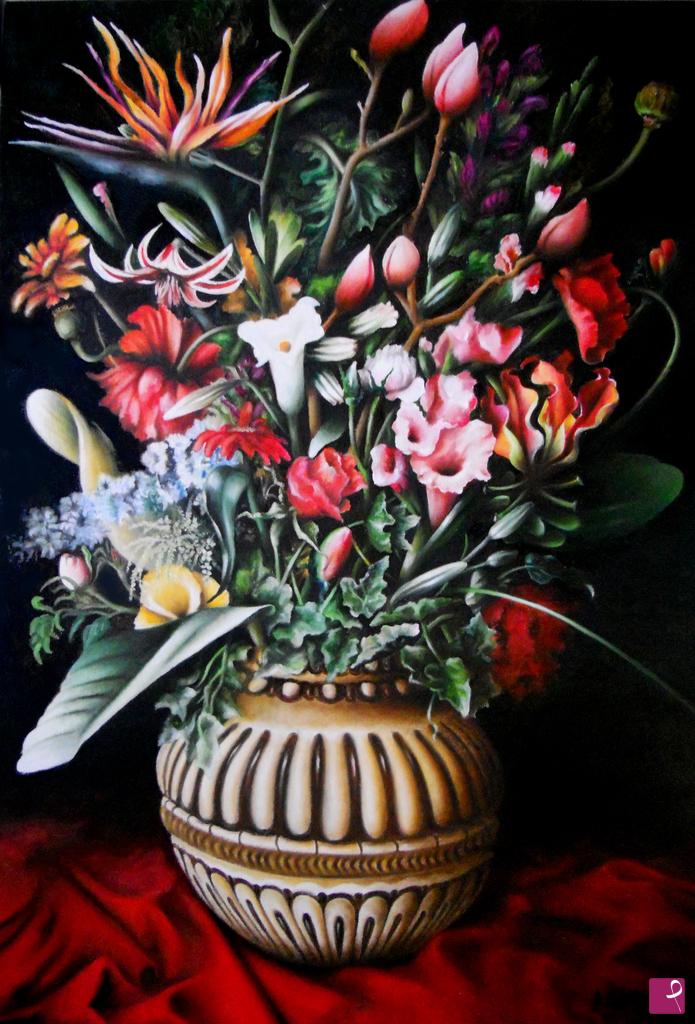 quadri in vendita online - Fiori in pregevole vaso