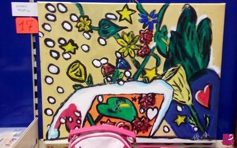 quadri in vendita online - Fiori in vaso