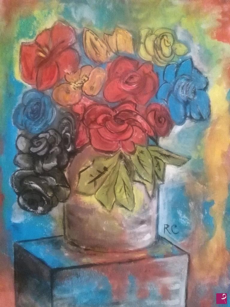 quadri in vendita online - Fiori in vaso
