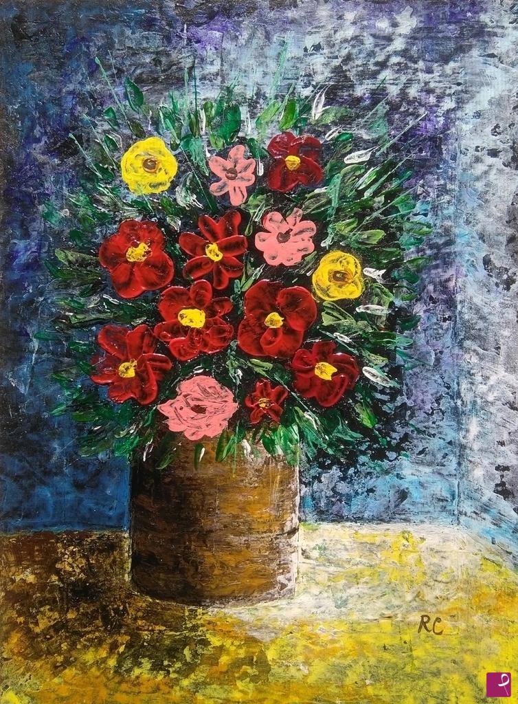 quadri in vendita online - Fiori in vaso 2