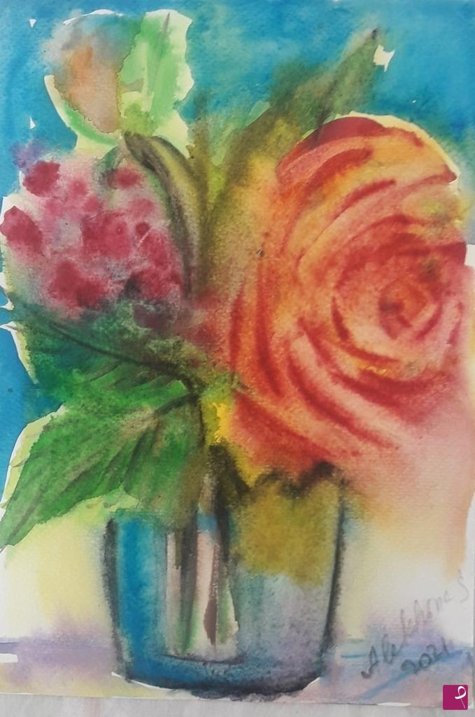 quadri in vendita online - Fiori in vaso
