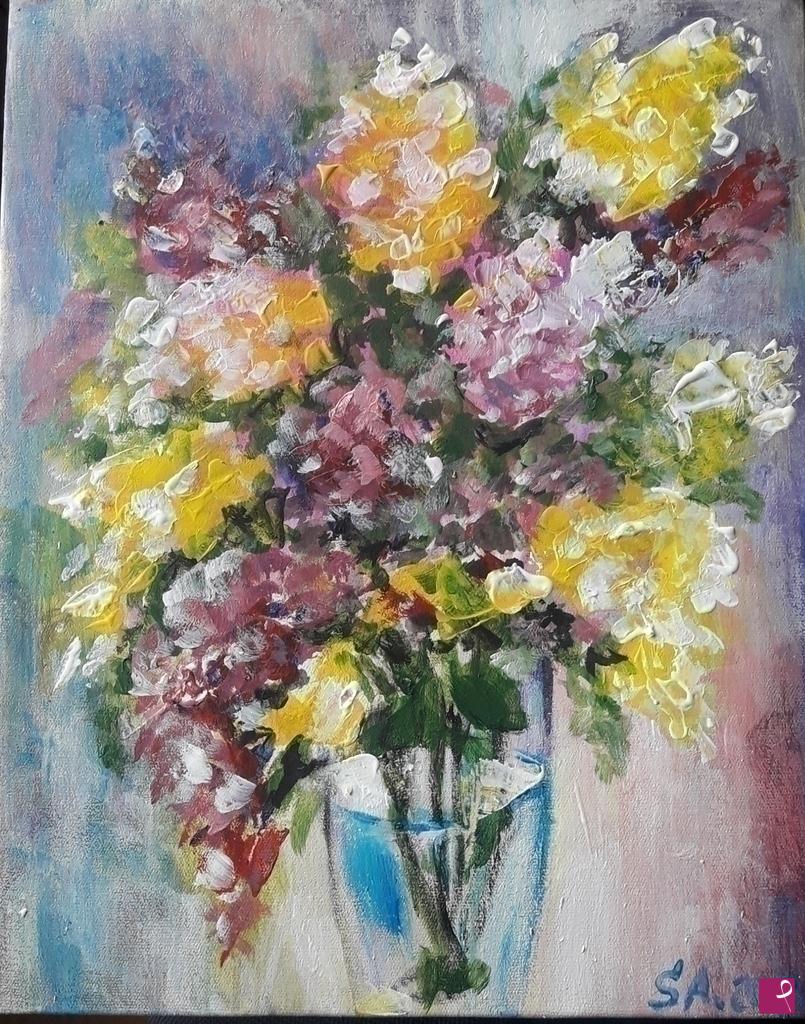 quadri in vendita online - Fiori in vaso. 