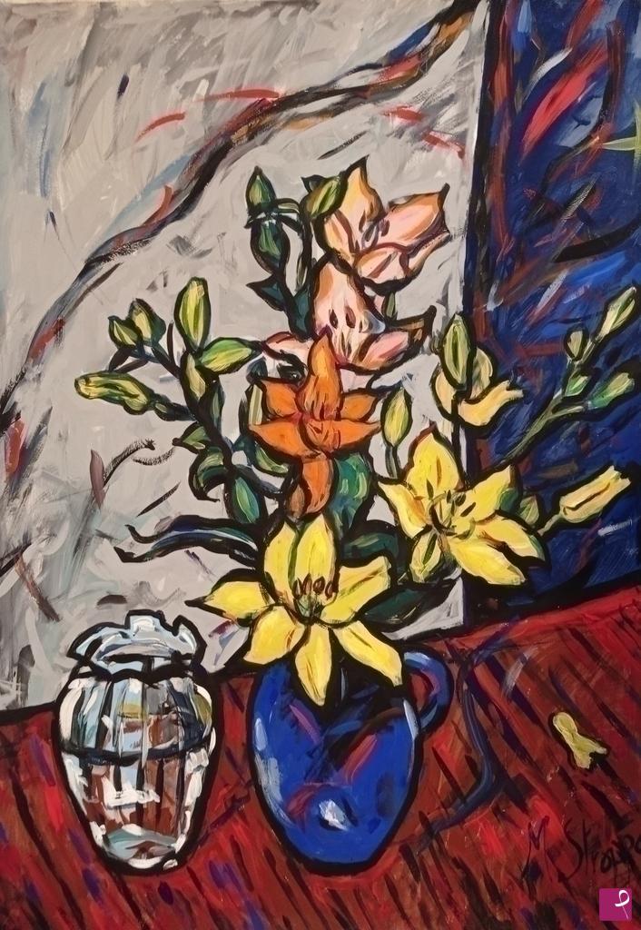 quadri in vendita online - fiori in vaso