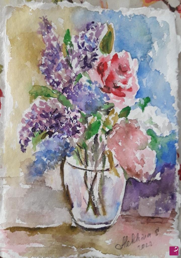 quadri in vendita online - Fiori in vaso