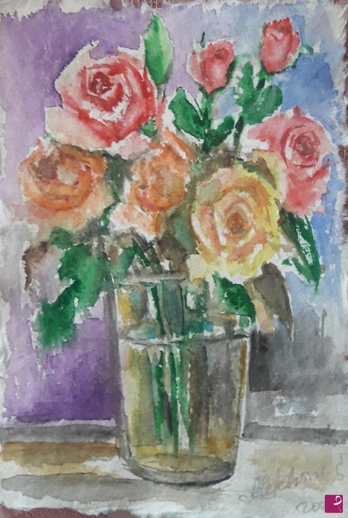 quadri in vendita online - Fiori in vaso