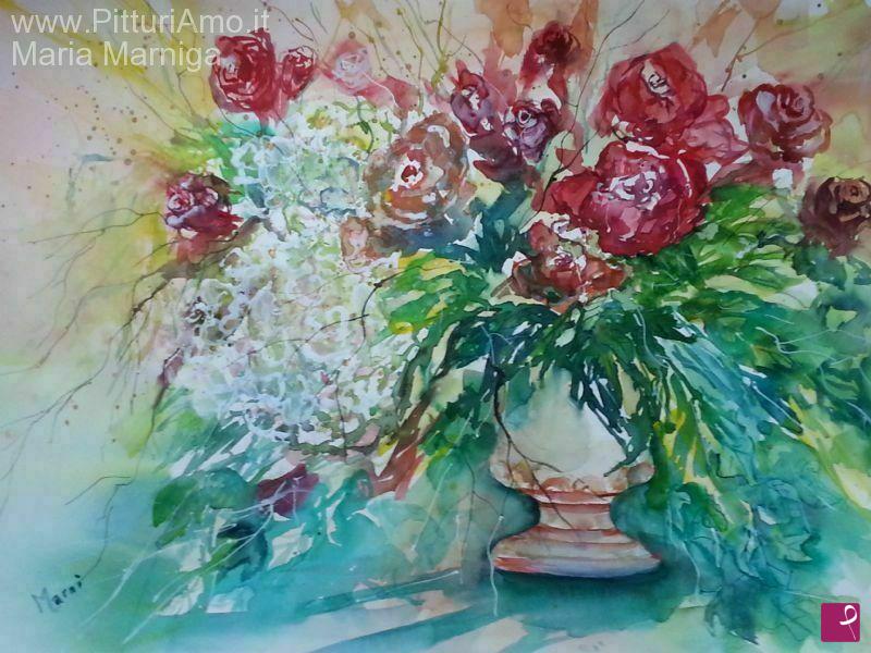 quadri in vendita online - fiori in vaso