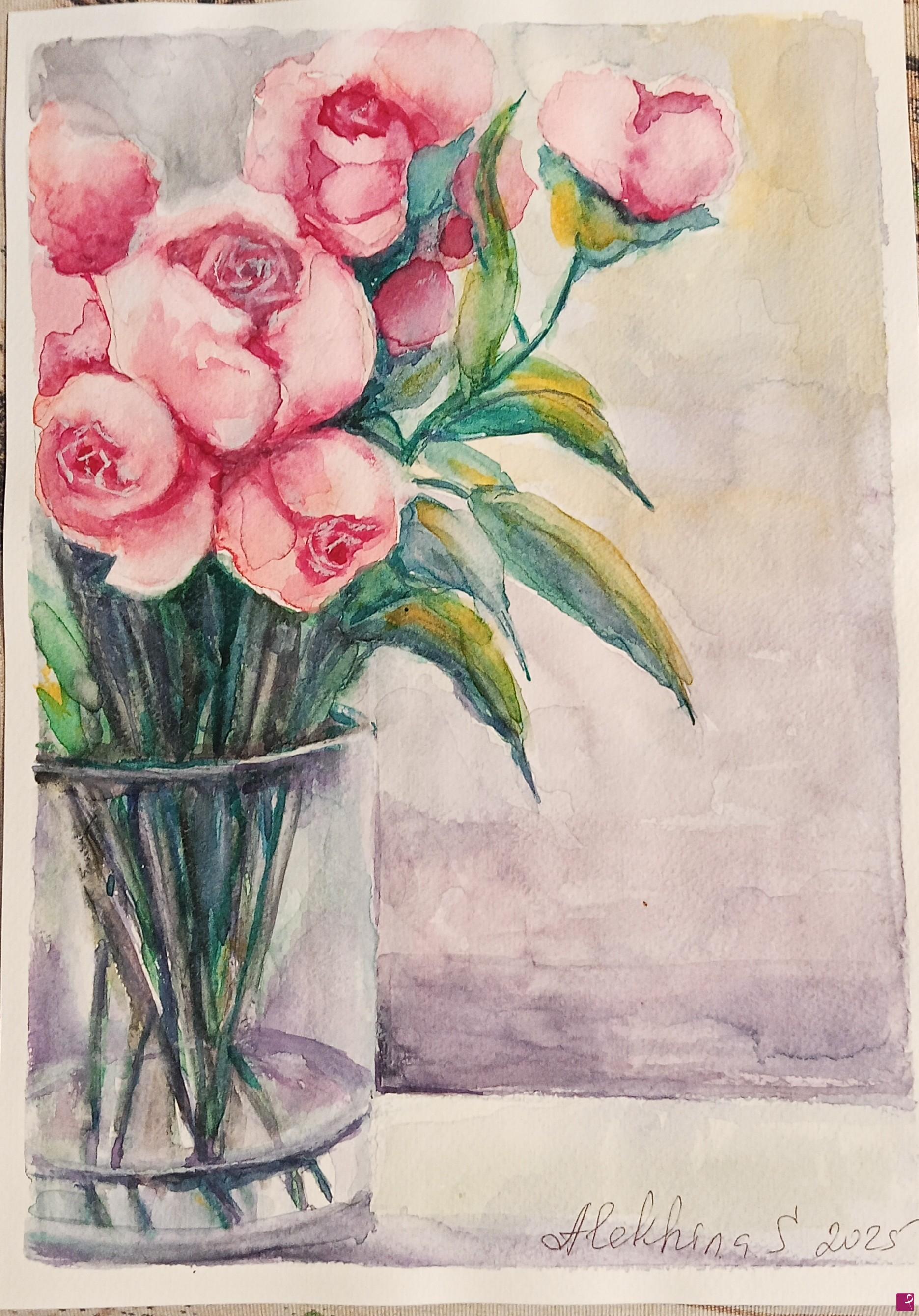 quadri in vendita online - Fiori in vaso