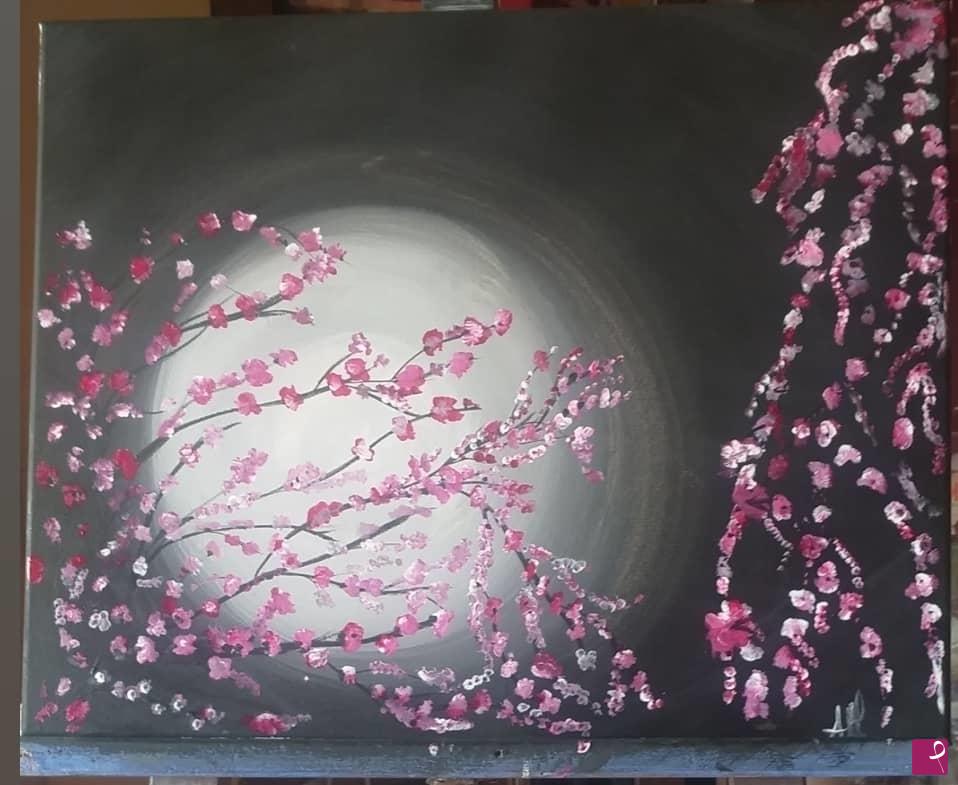 quadri in vendita online - Fiori magenta.