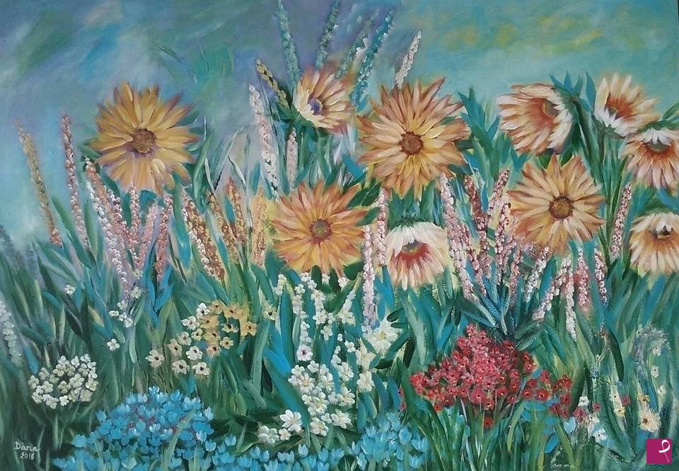 quadri in vendita online - fiori nel giardino