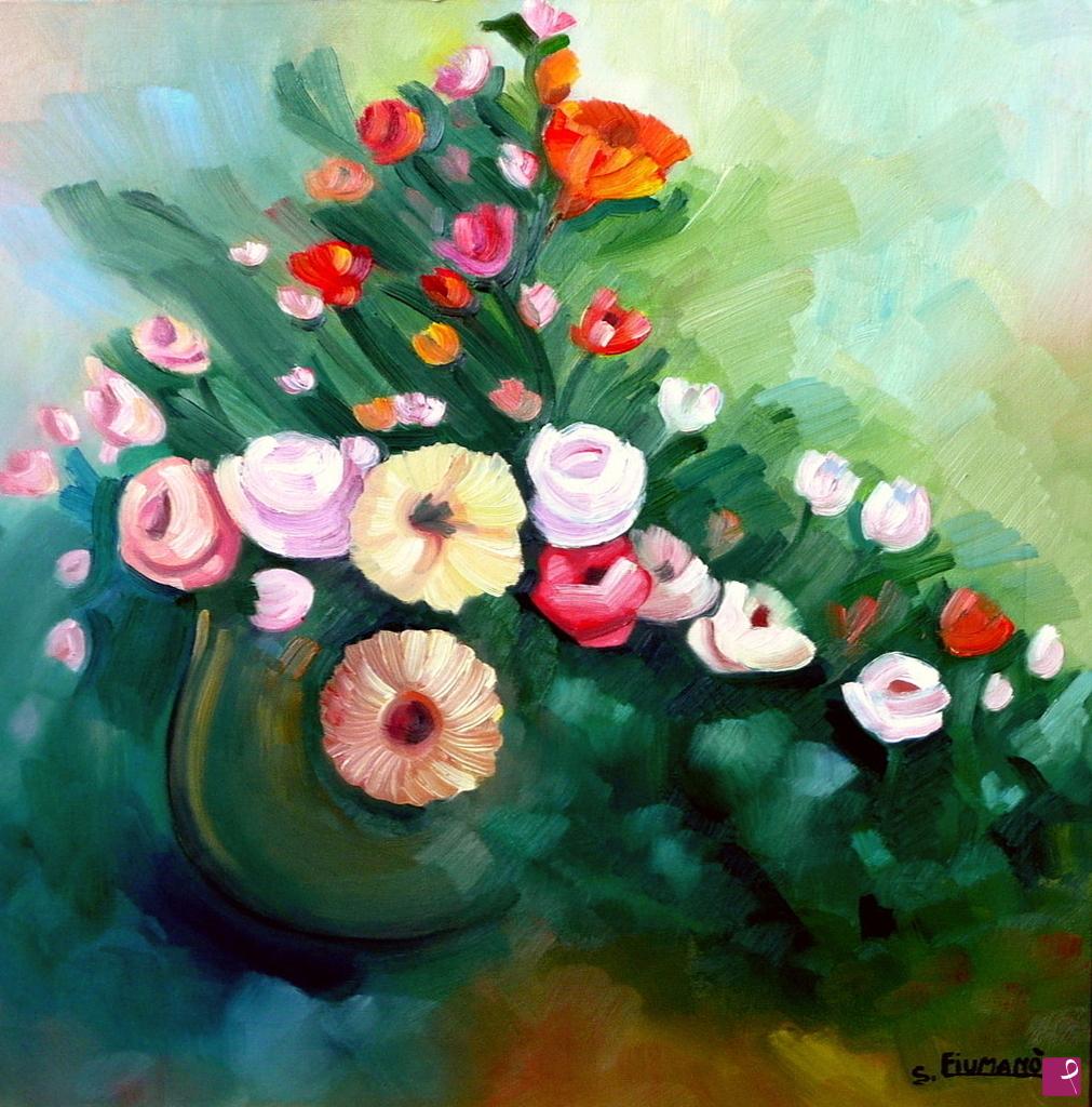 quadri in vendita online - Fiori nel vaso