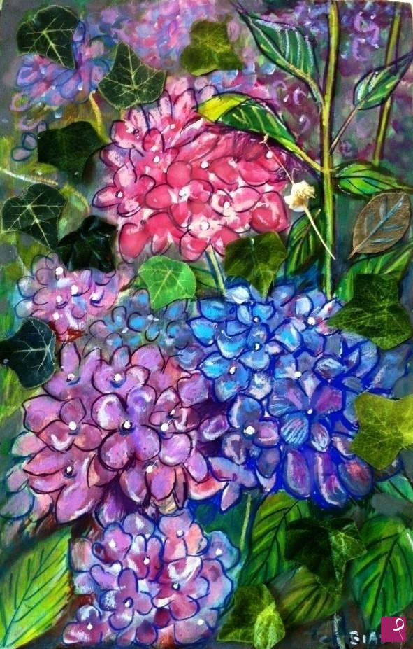 quadri in vendita online - fiori  ortensie