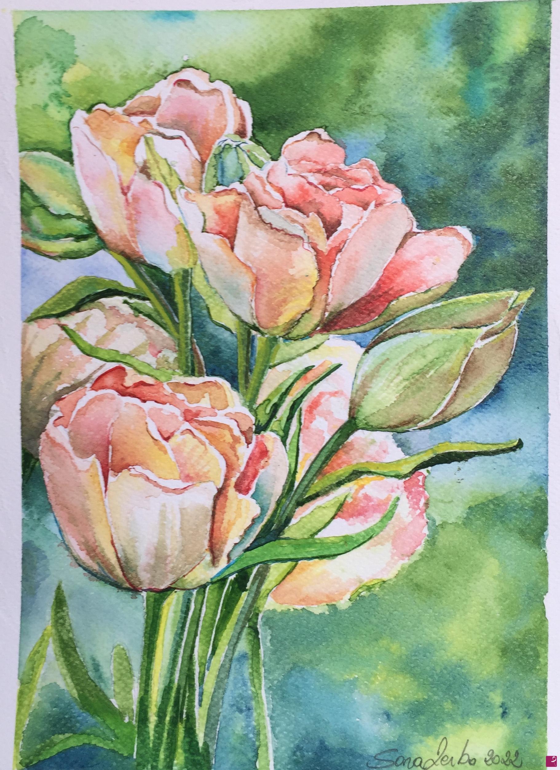 quadri in vendita online - Fiori rosa