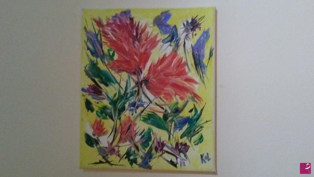 quadri in vendita online - Fiori rossi