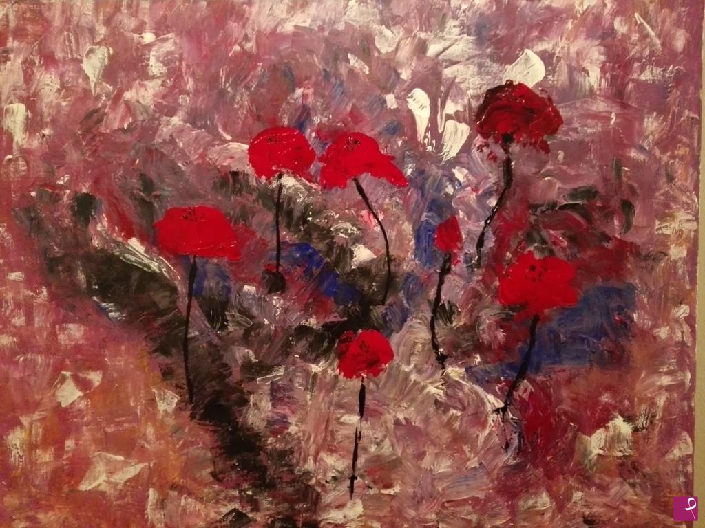 quadri in vendita online - Fiori rossi