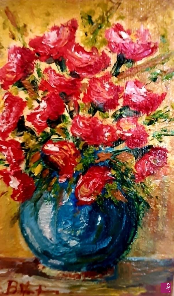 quadri in vendita online - Fiori rossi