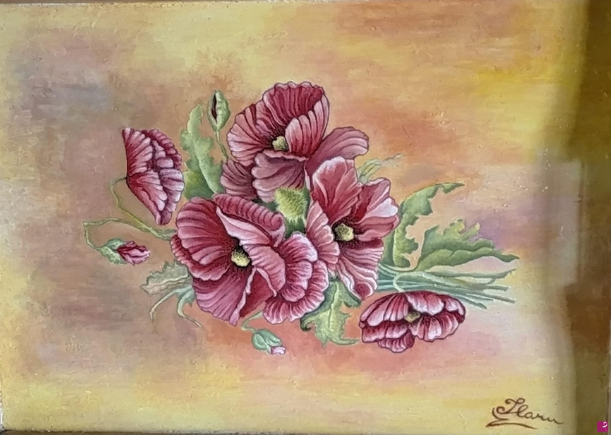 quadri in vendita online - Fiori rossi