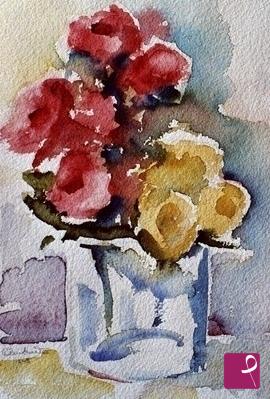 quadri in vendita online - fiori rossi e fiori gialli