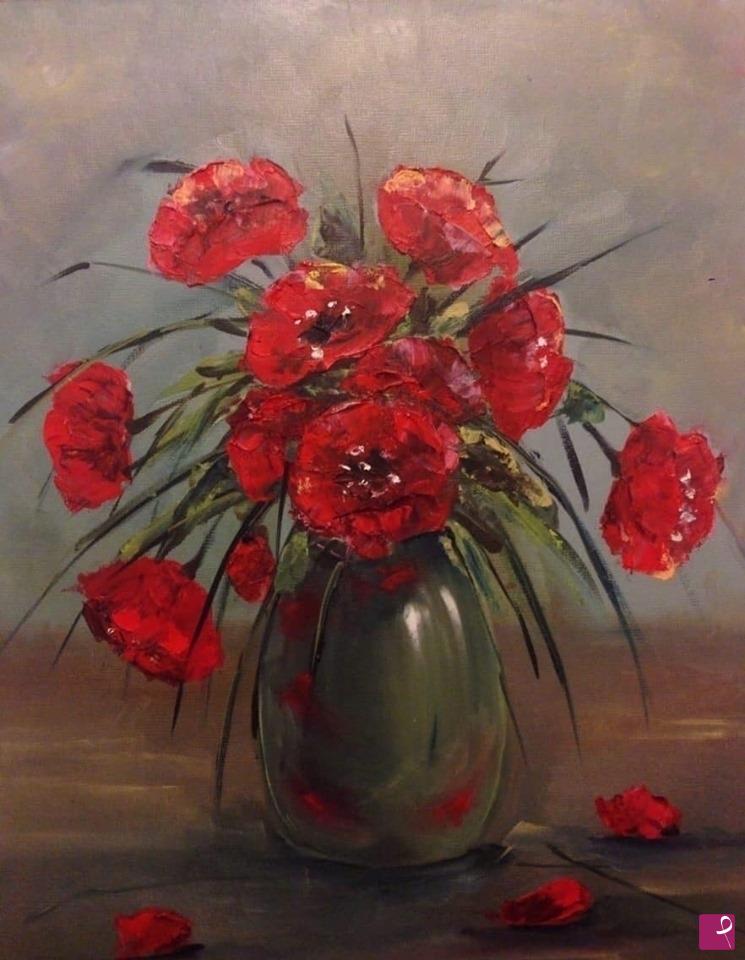 quadri in vendita online - Fiori rossi (Trieste - 2015)