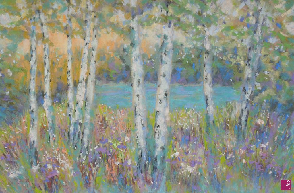 quadri in vendita online - Fiori viola nella foresta - 96